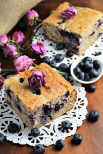 Skinny Blueberry Banana Bread is a delicious no refined sugar added, oil free, snack.