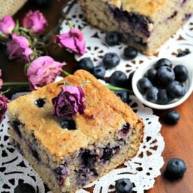 Skinny Blueberry Banana Bread is a delicious no refined sugar added, oil free, snack.