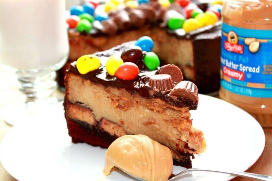 Peanut Butter Cheesecake with Brownie Bottom