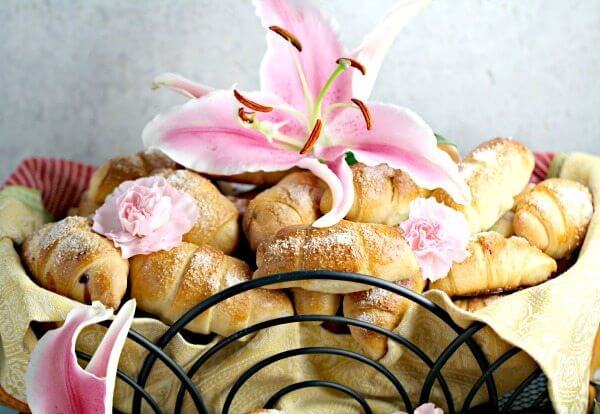 Homemade Sweet Crescent Rolls with Cherries