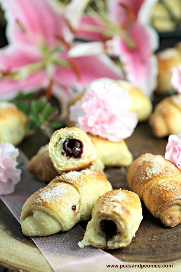 Homemade Sweet Crescent Rolls with Cherries