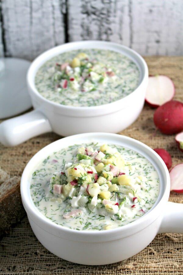 Cold Summer Soup Russian Okroshka