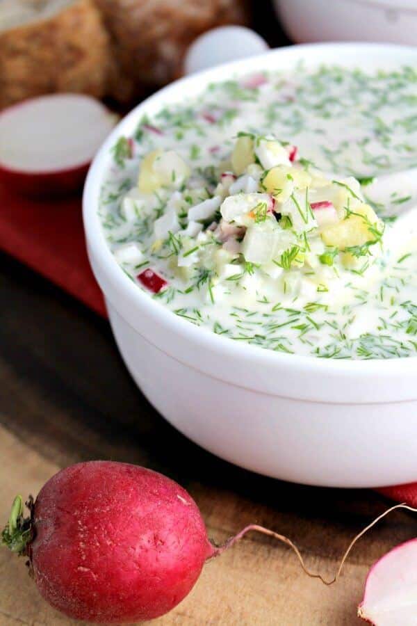 Russian cold summer soup okroshka