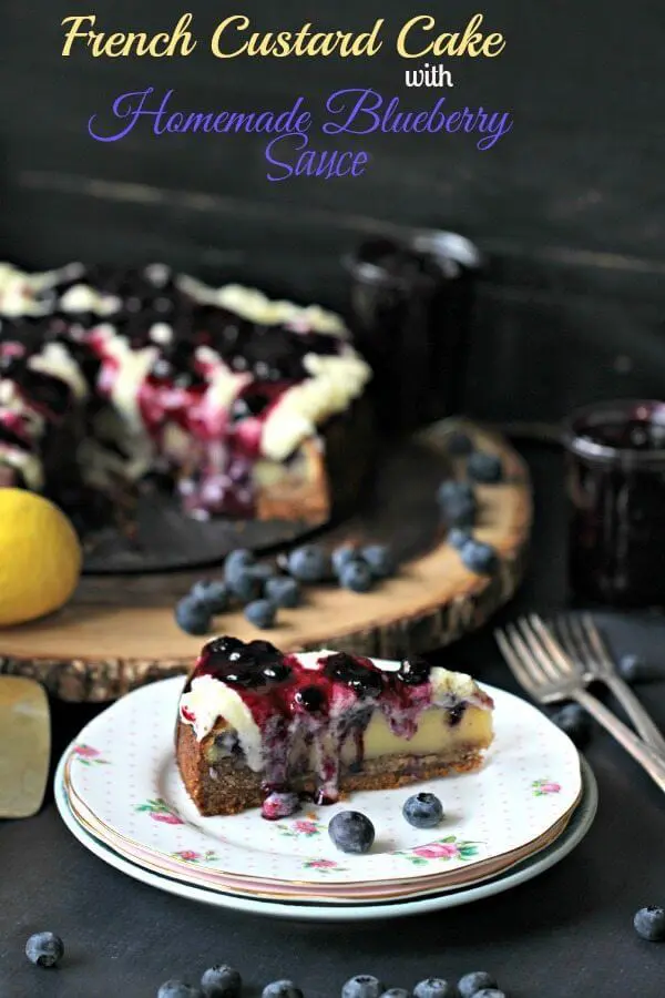 Blueberry french custard cake