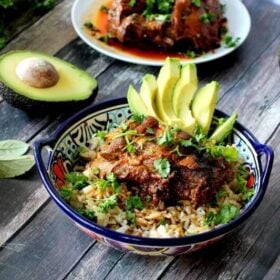 Slow Cooker Beer Ribs Rice Bowl