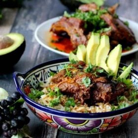 Slow Cooker Beer Ribs Rice Bowl