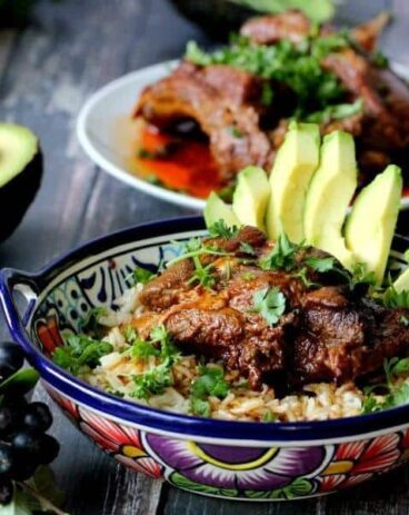 Slow Cooker Beer Ribs Rice Bowl