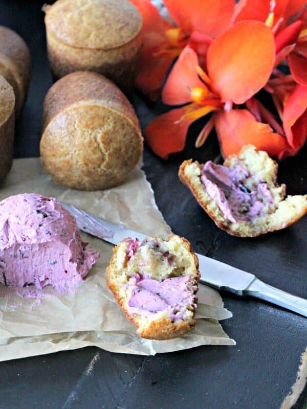 Breakfast Butter Rolls with Whipped Blueberry Butter