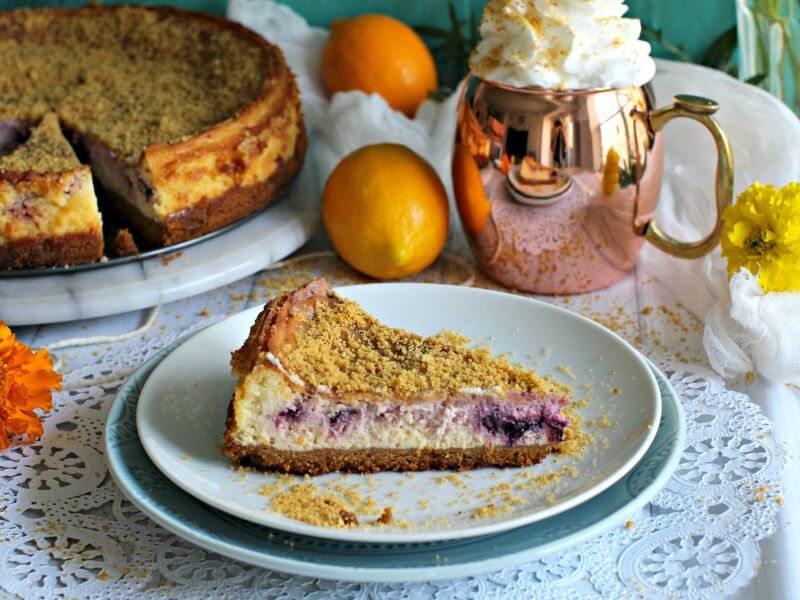 Meyer Lemon Blueberry Cheesecake