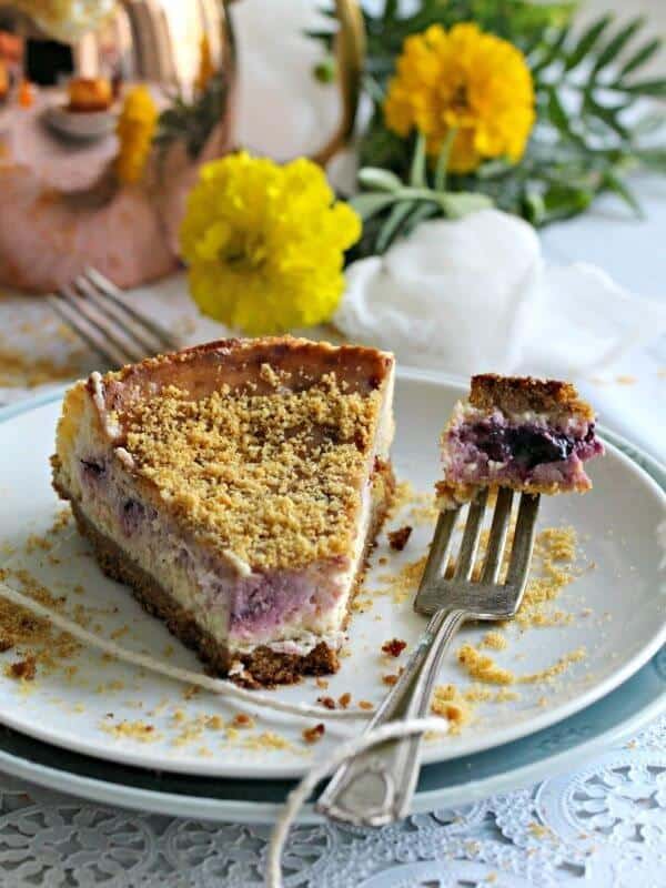 Meyer Lemon Blueberry Cheesecake