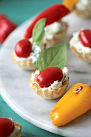 Basil Whipped Feta Mini Phyllo Dough Shells - Sweet and Savory Meals