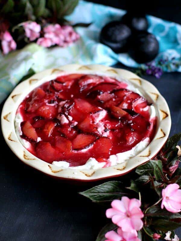 Best Flourless White Chocolate Plum Pie