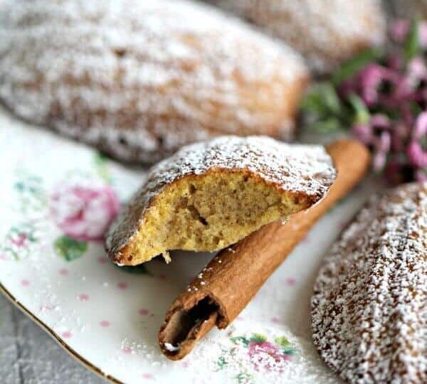 Pumpkin Madeleines with Cinnamon Cream Cheese Frosting