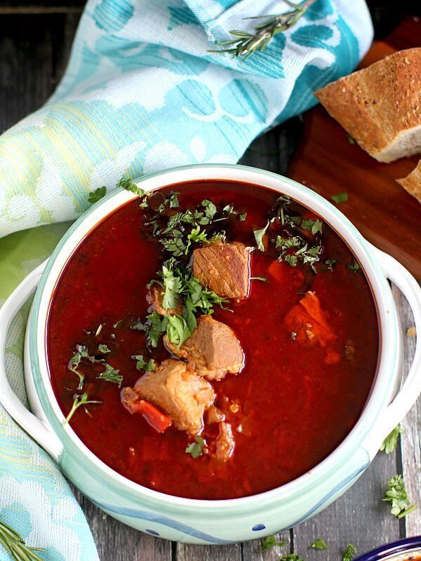 Slow Cooker Pork Goulash in a bowl