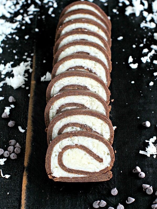 No Bake Almond Joy Roll