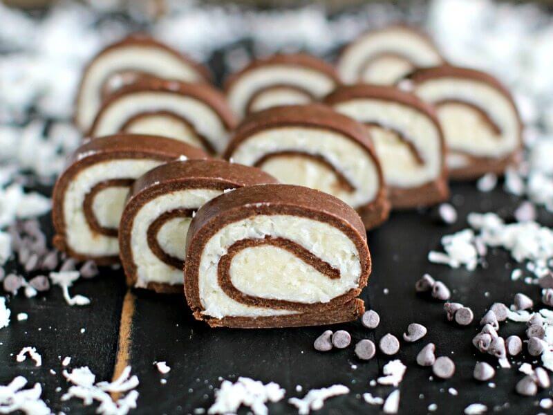 No Bake Almond Joy Roll