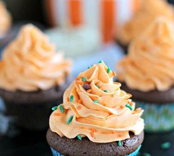 Pumpkin Brownie Cupcakes