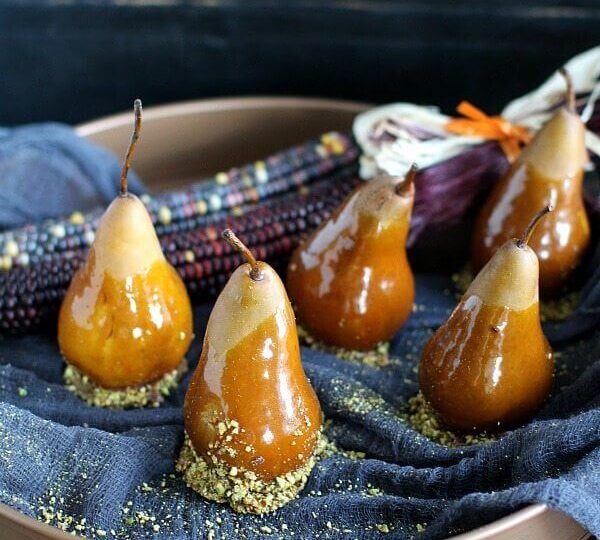Caramel Dipped Bosc Pears
