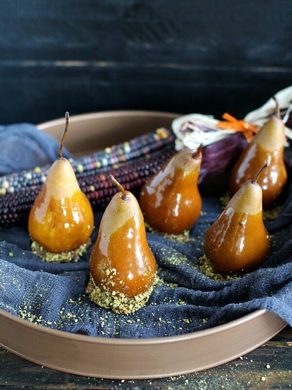 Caramel Dipped Bosc Pears 