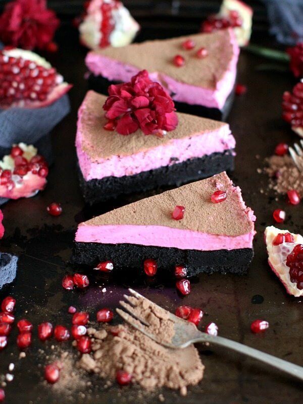 pomegranate mousse brownies