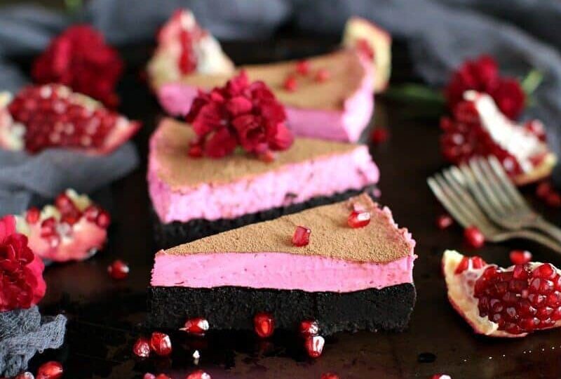 Pomegranate Mousse Brownies are silky smooth loaded with chocolate and topped with a luxurious mousse Pomegranate.