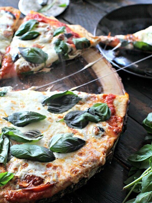 Homemade Heirloom Tomatoes Pizza with Black Olives