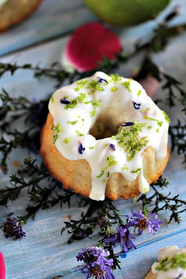 Lemon and Cherry Mini Bundt Cakes - foodiecrush