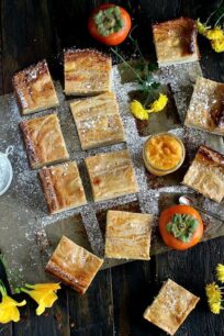 Persimmon Cheesecake Pound Cake Bars