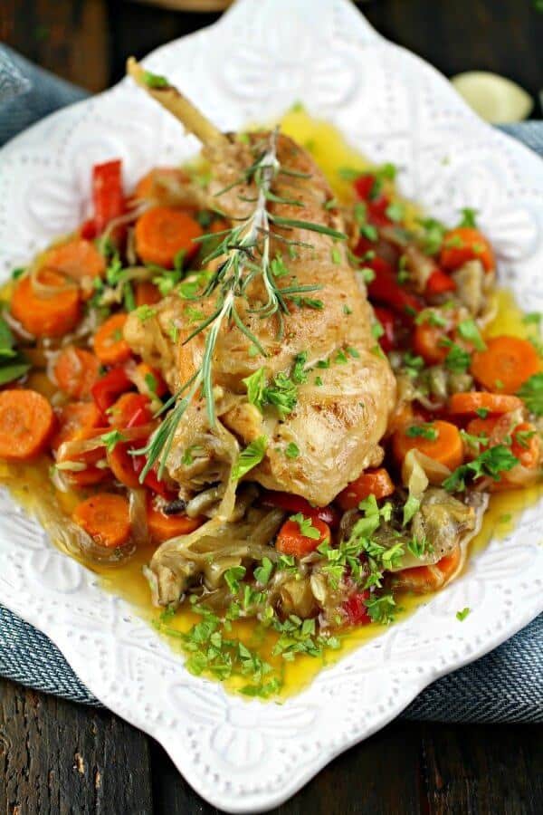 rabbit and vegetable bake