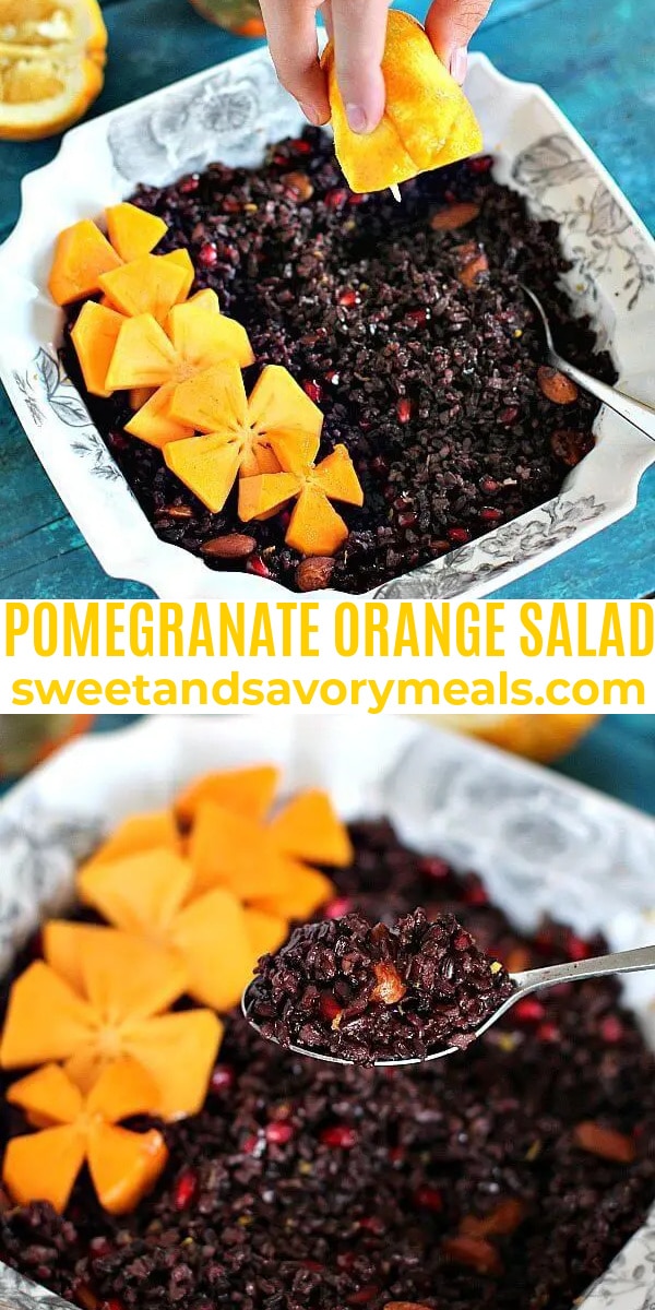 easy pomegranade orange salad pin