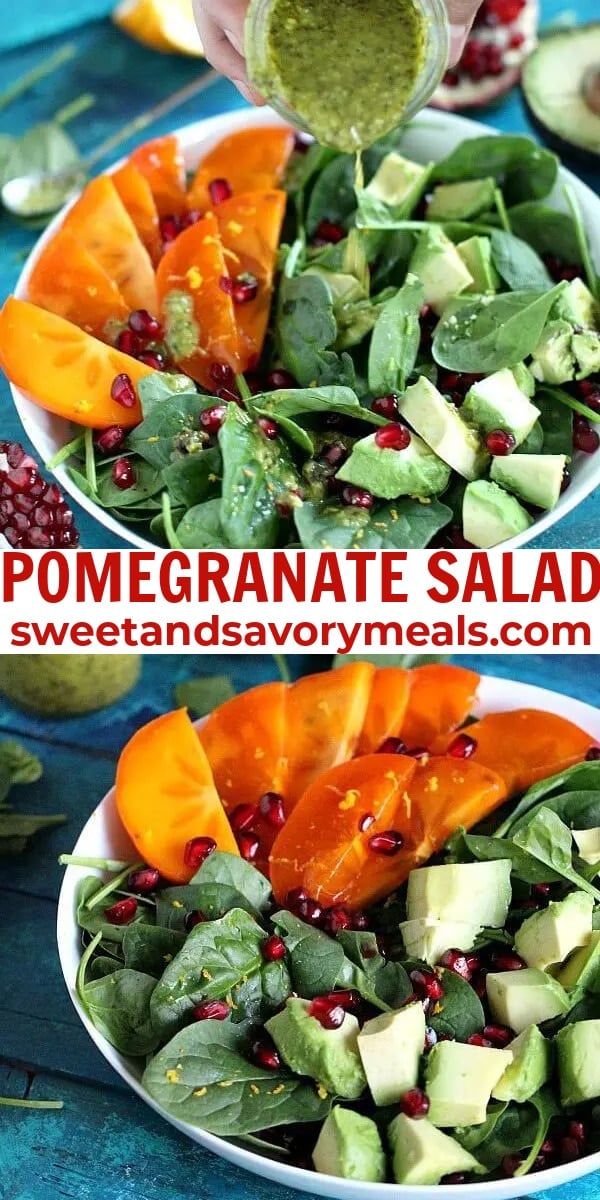 easy pomegranate salad pin