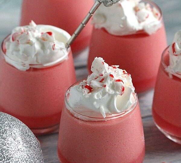 Candy Cane Raspberry Dessert Shots