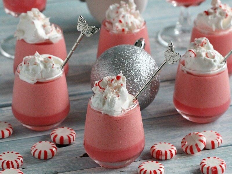 Candy Cane Raspberry Dessert Shots