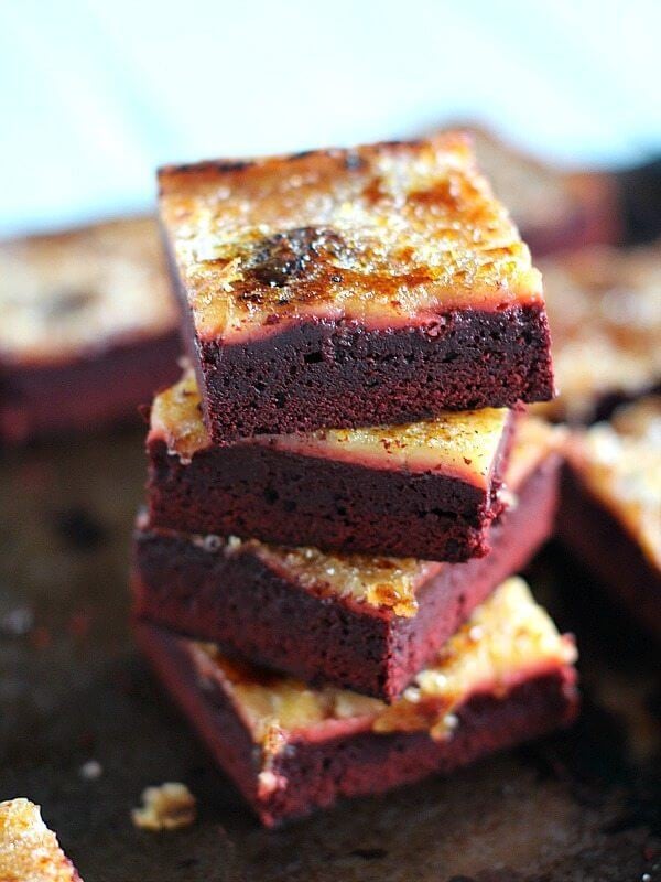 Red Velvet Creme Brûlée Brownies