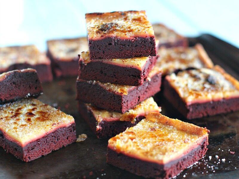 Red Velvet Creme Brûlée Brownies