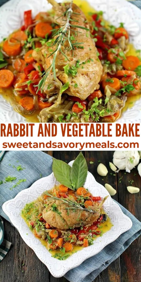 easy rabbit and vegetable bake pin