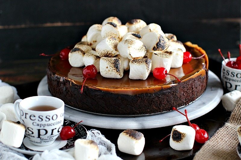 Marshmallow Chocolate Caramel Cheesecake