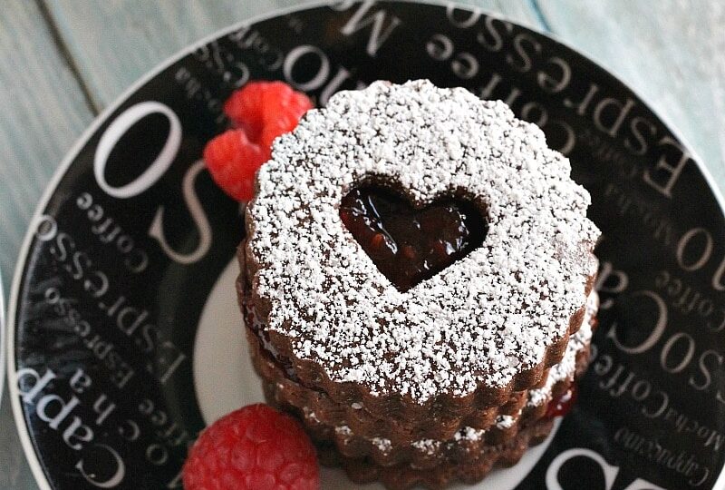 Chocolate Linzer cookies