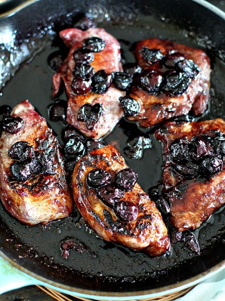 Cherry Sauce Pork Chops & Cherry Salsa - Sweet and Savory 