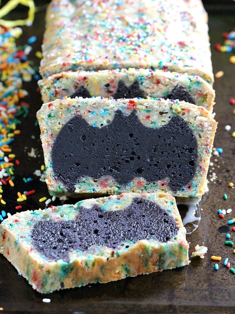 Vegan Batman Cake with Sprinkles - Sweet and Savory Meals