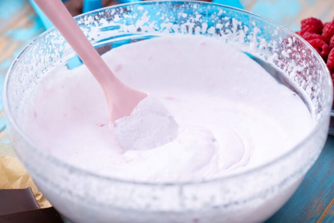 Coconut raspberry frosting.