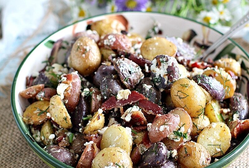 Red, White and Blue Bacon Feta Potato Salad 8001