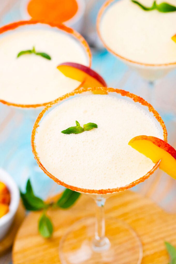 Creamy peaches and cream martini.