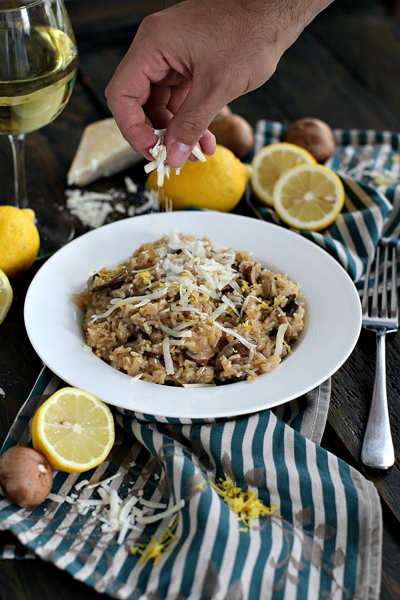 Brown Rice Risotto made with white wine