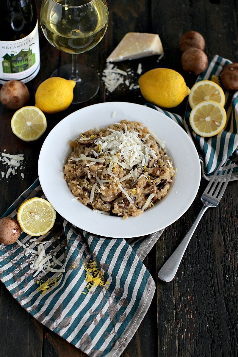 Brown Rice Risotto made with white wine