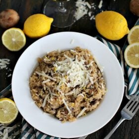 Lemon White Wine Brown Rice Risotto