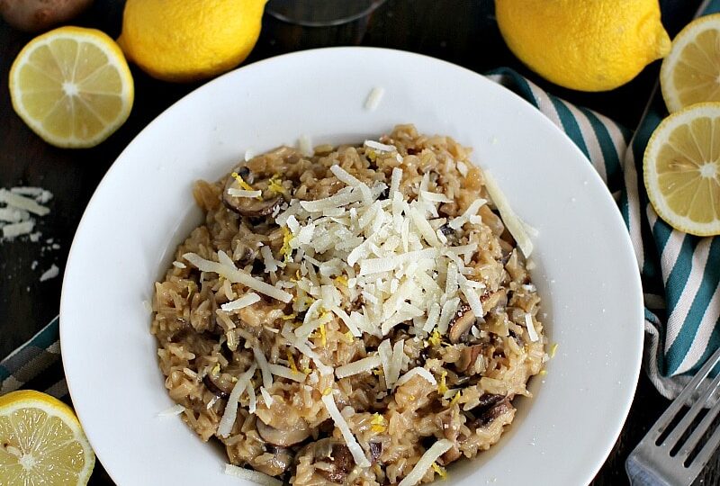 Lemon White Wine Brown Rice Risotto