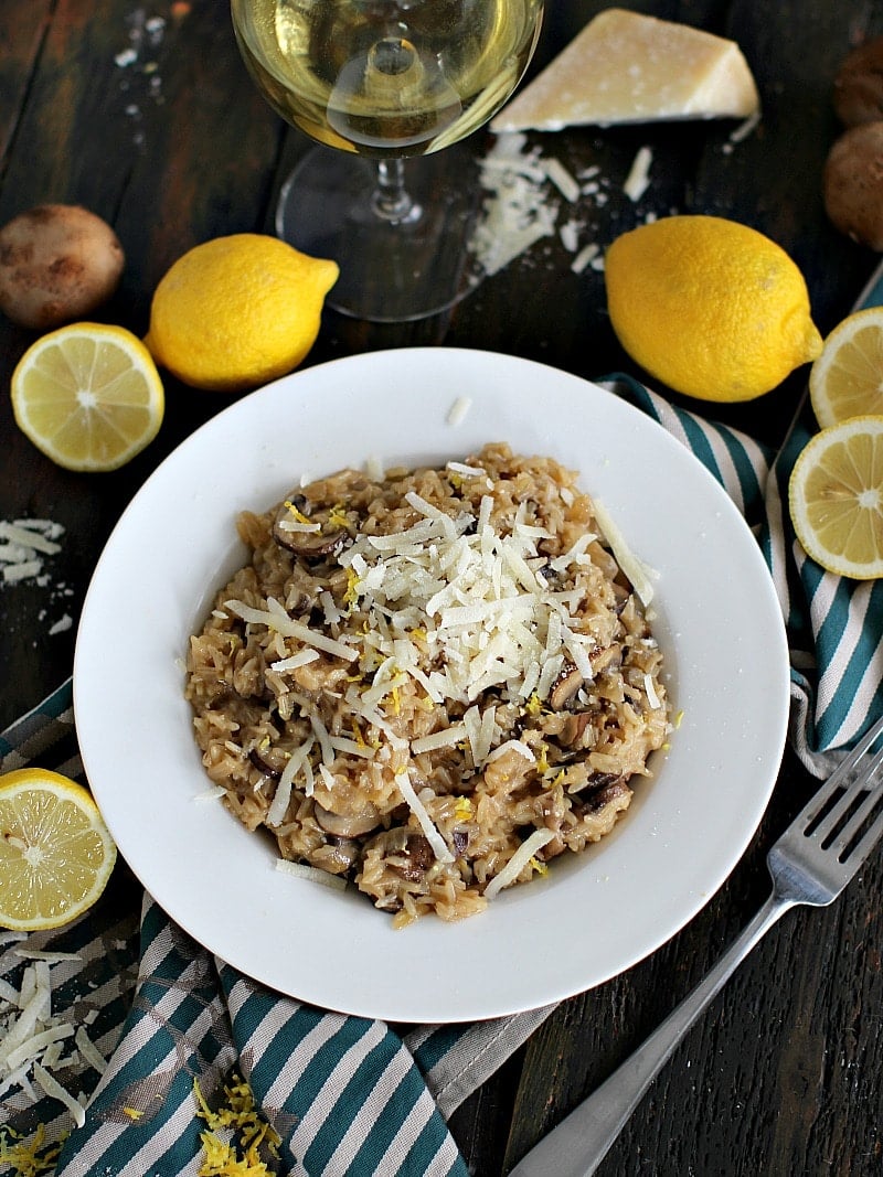 Lemon White Wine Brown Rice Risotto