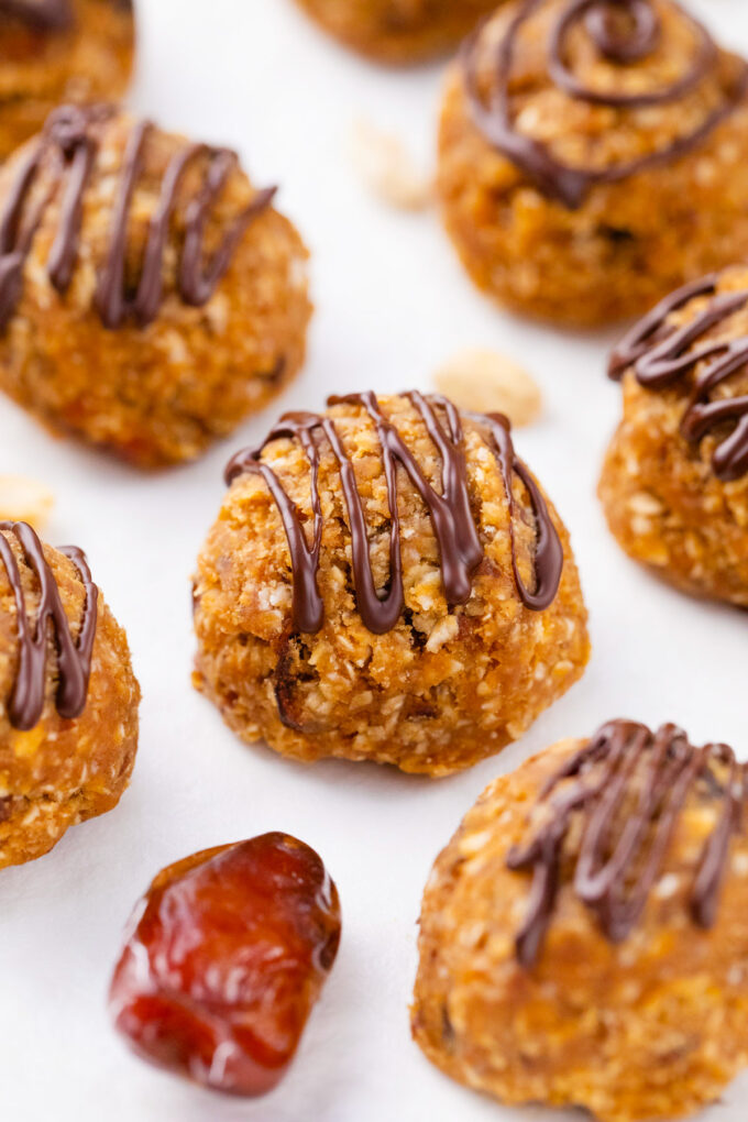 Soft and chewy peanut butter truffles.
