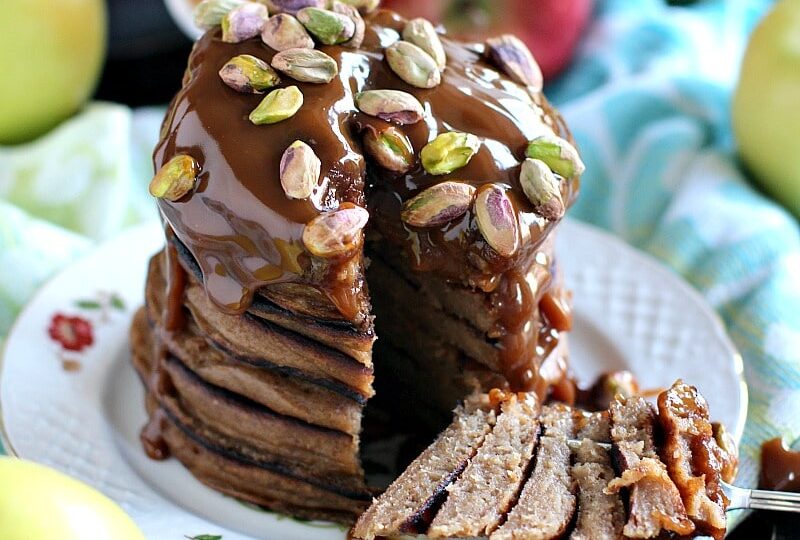 Pistachio Caramel Apple Butter Pancakes 8